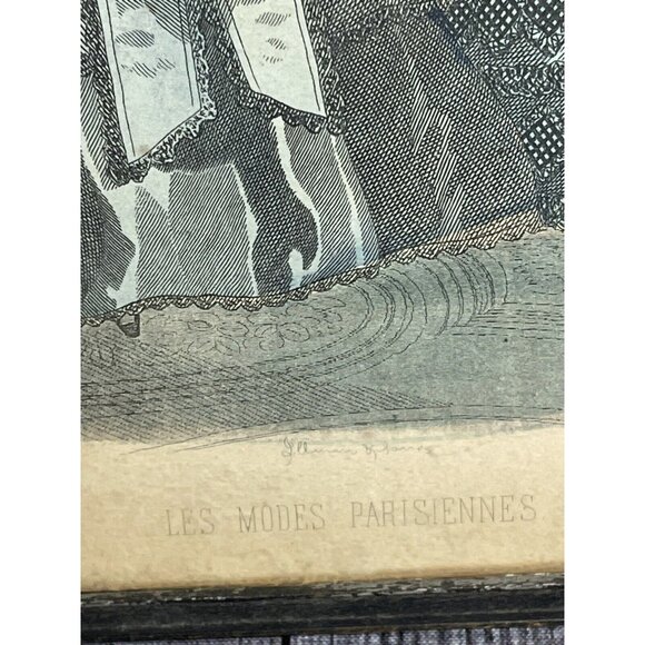 Antique Les Modes Parisiennes Petersons Magazine February 1858 Framed Print - Picture 2 of 8